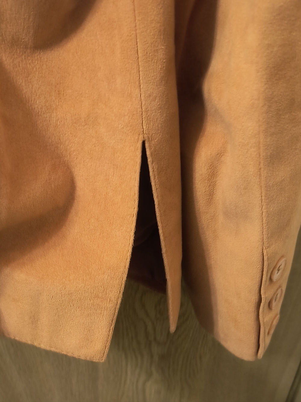 Vtg Samuel Robert by Peter Hatsi Androu Ultrasuede Blazer Camel Tan Size 14 - Picture 7 of 8